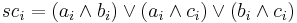 sc_i = (a_i \wedge b_i) \vee (a_i \wedge c_i) \vee (b_i \wedge c_i)