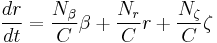 \frac{dr}{dt}=\frac{N_\beta}{C}\beta%2B\frac{N_r}{C}r%2B\frac{N_\zeta}{C}\zeta