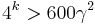 4^k >600 \gamma ^2