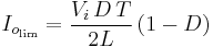 I_{o_{\text{lim}}}=\frac{V_i\, D\, T}{2L}\left(1-D\right)