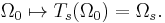 \Omega_0 \mapsto T_s(\Omega_0) = \Omega_s.