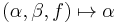 (\alpha, \beta, f)\mapsto \alpha