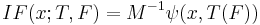 IF(x;T,F) = M^{-1}\psi(x,T(F))