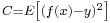 \scriptstyle C=E\left[(f(x) - y)^2\right]