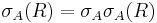 \sigma_{A}(R)=\sigma_{A}\sigma_{A}(R)\,\!