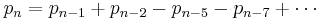 p_n=p_{n-1}%2Bp_{n-2}-p_{n-5}-p_{n-7}%2B\cdots