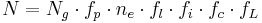 N=N_g \cdot f_p \cdot n_e \cdot f_l \cdot f_i \cdot f_c \cdot f_L