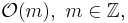 \mathcal{O}(m),\ m \in \mathbb{Z},