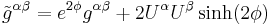 \tilde g^{\alpha\beta}=e^{2\phi}g^{\alpha\beta}%2B2U^\alpha U^\beta\sinh(2\phi)\;