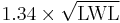 1.34 \times \sqrt{\mbox{LWL}}