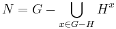 N=G-\bigcup_{x\in G-H}H^x