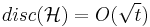 disc(\mathcal{H}) = O(\sqrt t)