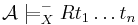 \!\mathcal A \models_X^- R t_1 \ldots t_n