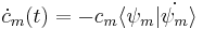 \dot{c}_m(t) = - c_m\langle\psi_m|\dot{\psi_m}\rangle