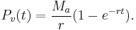 P_v(t)=\frac{M_a}{r}(1-e^{-rt}).