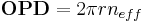 \mathbf{OPD} = 2 \pi r n_{eff}