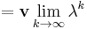 = \mathbf{v}\lim_{k \to \infty}\lambda^k