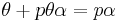  \theta  %2B p\theta\alpha = p\alpha