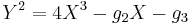 Y^2 = 4 X^3 - g_2 X - g_3