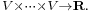 \scriptstyle V\times \cdots \times V \to \mathbf{R}.