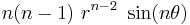  n(n-1)~r^{n-2}~\sin(n\theta) \,