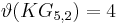  \vartheta(KG_{5,2}) = 4 