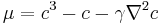 \mu = c^3-c-\gamma\nabla^2 c