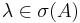 \lambda\in\sigma(A)