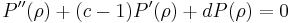  P''(\rho) %2B (c-1) P'(\rho) %2B d P(\rho) = 0 