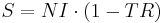 S = NI \cdot (1 - TR)