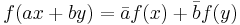 f(ax%2Bby)=\bar{a}f(x)%2B\bar{b}f(y)