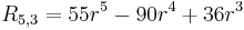 R_{5,3} = 55 r^5-90 r^4%2B36 r^3