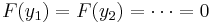 F(y_1)=F(y_2)=\cdots=0