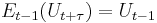 E_{t-1}(U_{t%2B\tau}) = U_{t-1}