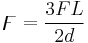 \digamma = \frac{3FL}{2d}