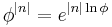 \phi^{|n|}=e^{|n|\ln\phi}