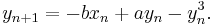 y_{n%2B1}=-bx_n%2Bay_n-y_n^3.\,