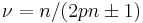 \nu=n/(2pn\pm 1) 