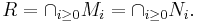 R = \cap_{i \geq 0} M_i = \cap_{i \geq 0} N_i.