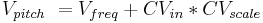 V_{pitch\ } = V_{freq} %2B CV_{in} * CV_{scale}