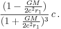 \frac{(1-\frac{GM}{2c^2 r_1})}{(1%2B\frac{GM}{2c^2 r_1})^{3}} \, c \,.