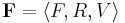 \mathbf F=\langle F,R,V\rangle