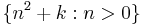 \{n^2 %2B k�: n > 0 \}