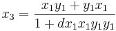 x_3= \frac{x_1y_1%2By_1x_1}{1%2Bdx_1x_1y_1y_1}