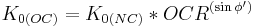  K_{0(OC)} = K_{0(NC)} * OCR^{(\sin \phi ')} \ 