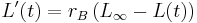 L'(t) = r_B \left( L_\infty - L(t) \right)