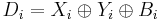  D_{i} = X_{i} \oplus Y_{i} \oplus B_{i}