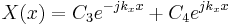 X(x)=C_{3}e^{-jk_{x}x}%2BC_{4}e^{jk_{x}x}