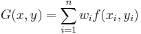 G(x,y)=\sum^n_{i=1}{w_if(x_i,y_i)}