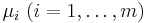 \mu_i\ (i = 1,\ldots,m)